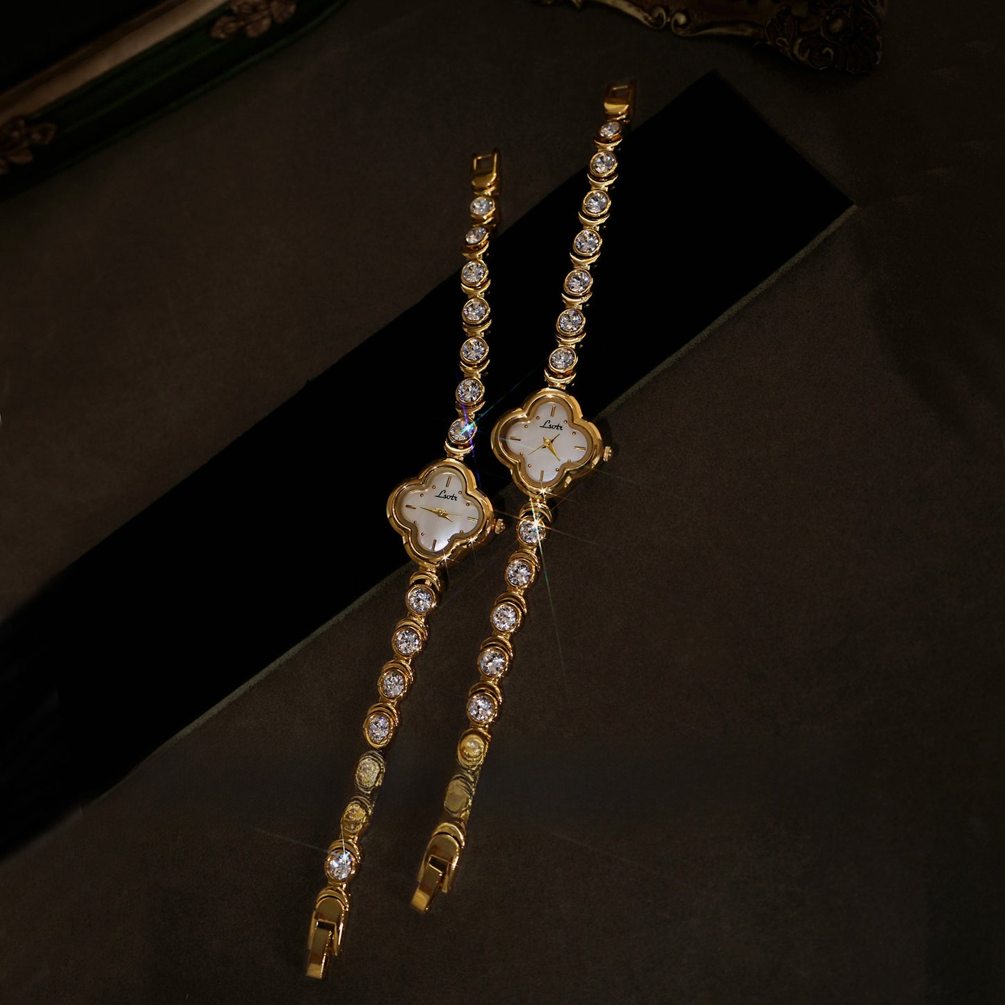 Four-Leaf Clover Diamond Bracelet Watch Women