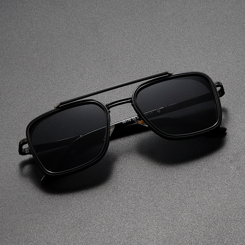 Double Bridge UV400 Sunglasses – Fashion Metal Frame