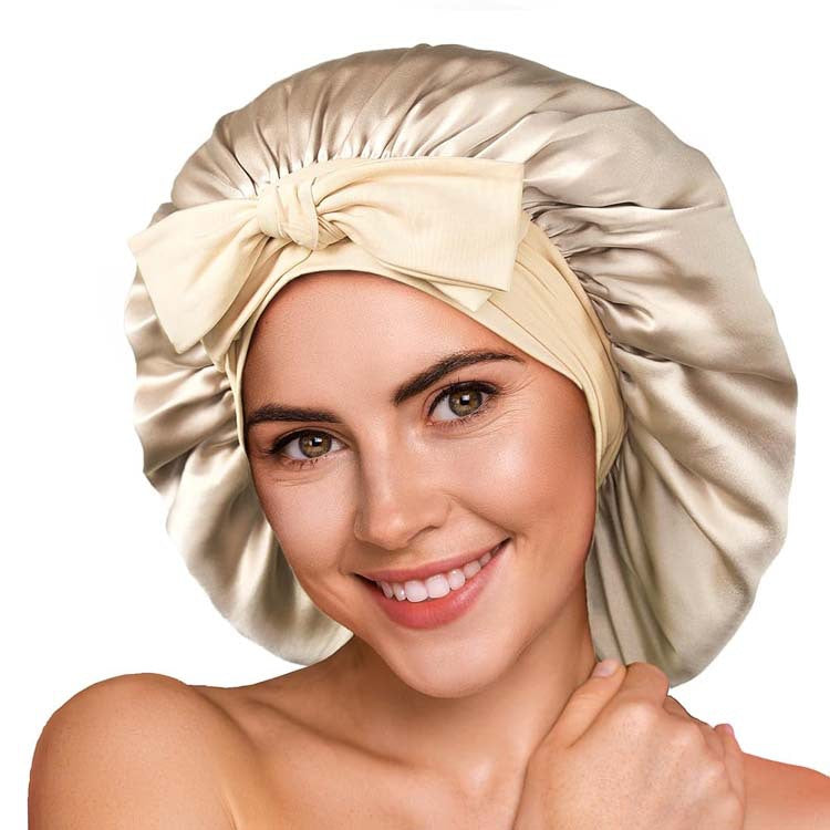 SilkGlow™ Mulberry Silk Hair Bonnet.