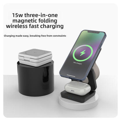 MagFold™ 3-in-1 Magnetic Wireless Charger – Foldable Fast Charging Stand