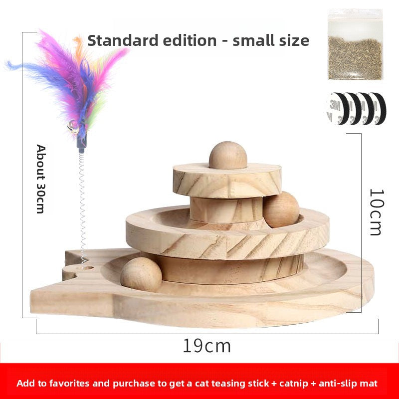 PawPlay™ Wooden Cat Toy