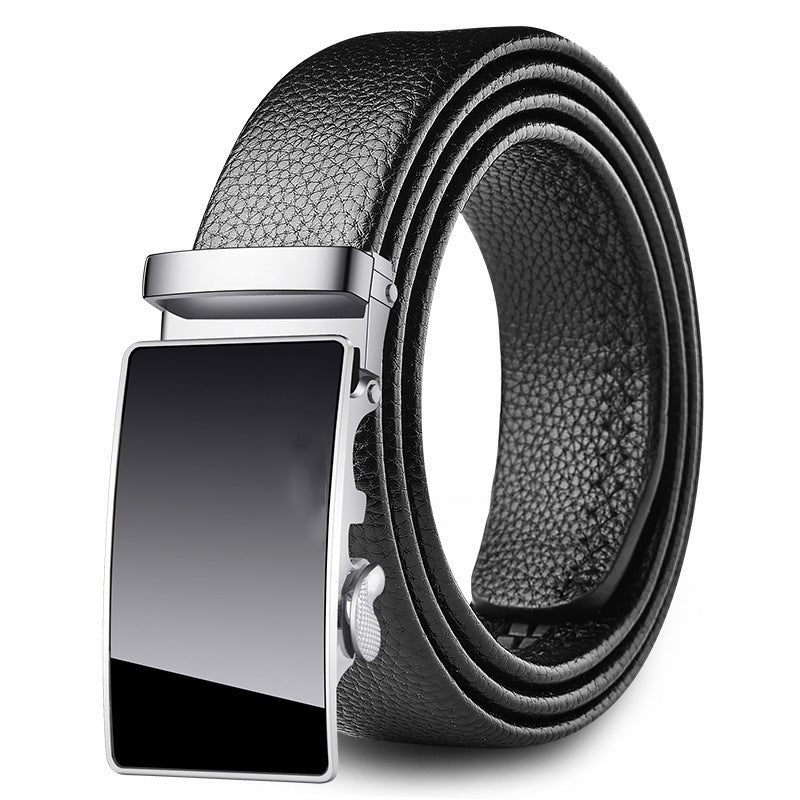 FlexBelt™ Automatic Buckle Leather Belt – Adjustable Casual Belt
