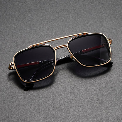 Double Bridge UV400 Sunglasses – Fashion Metal Frame