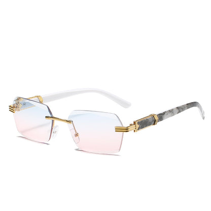 Frameless beveled sunglasses