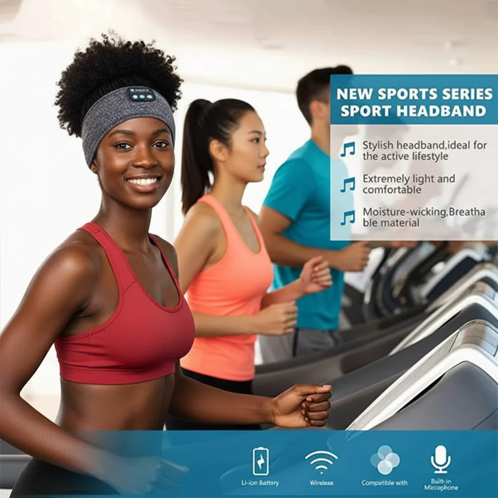 Bluetooth Sleep Headband – Wireless Headphones, Built-In Speakers, Comfortable Fabric, 10-Hour Battery Life