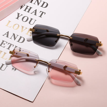 Frameless beveled sunglasses