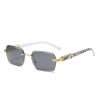 Frameless beveled sunglasses