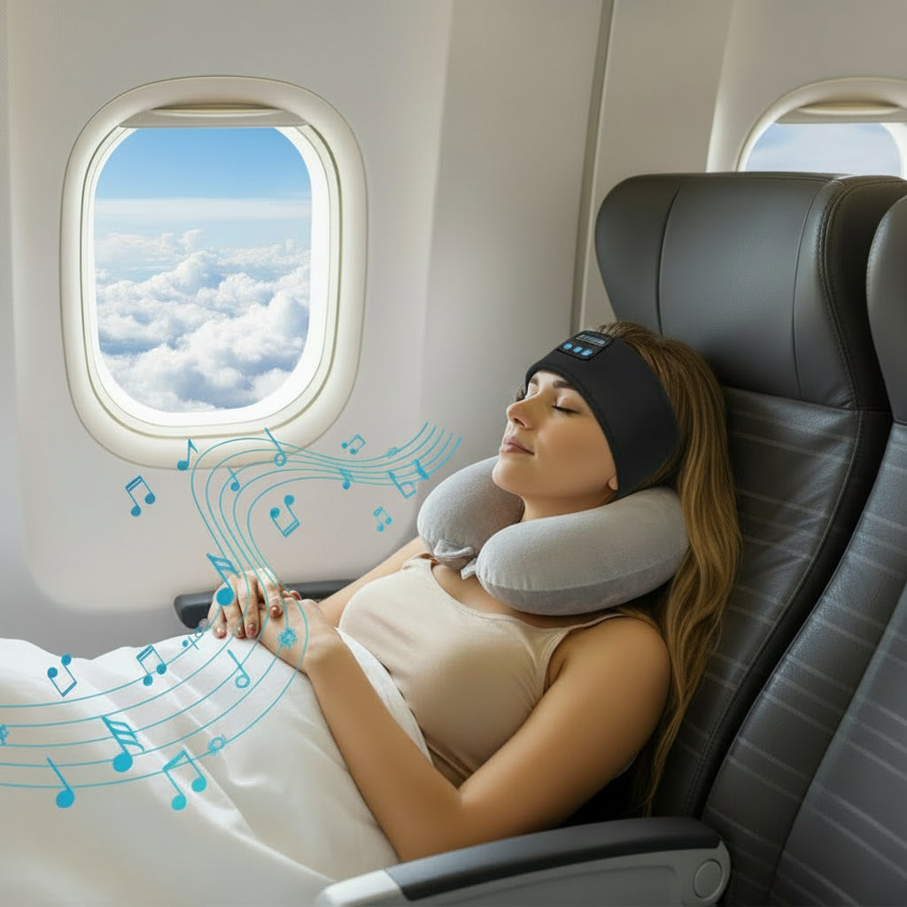 Bluetooth Sleep Headband – Wireless Headphones, Built-In Speakers, Comfortable Fabric, 10-Hour Battery Life