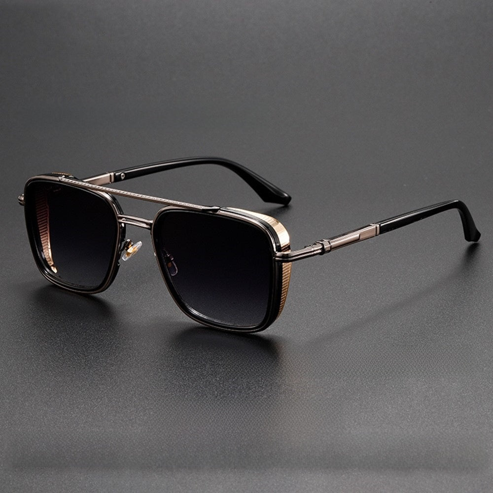 Double Bridge UV400 Sunglasses – Fashion Metal Frame