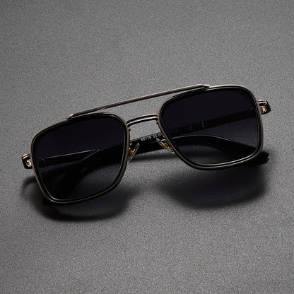 Double Bridge UV400 Sunglasses – Fashion Metal Frame