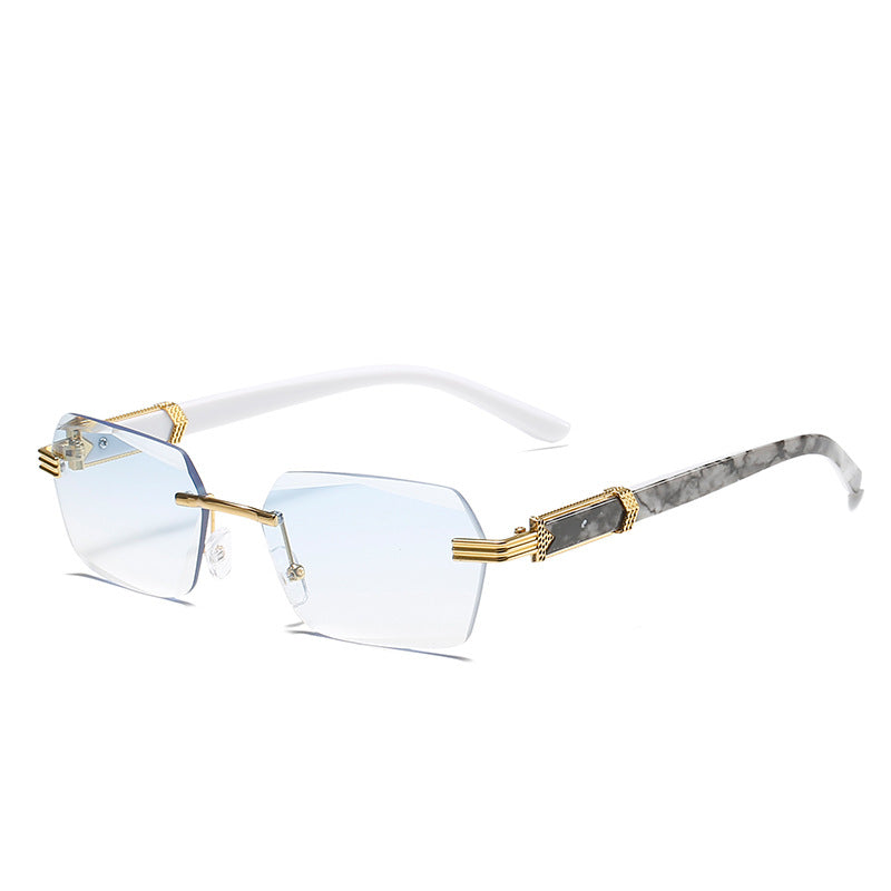 Frameless beveled sunglasses