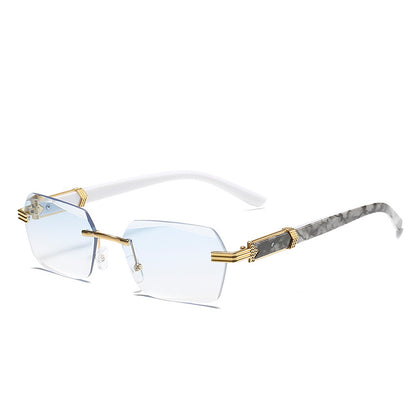 Frameless beveled sunglasses