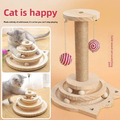 PawPlay™ Wooden Cat Toy
