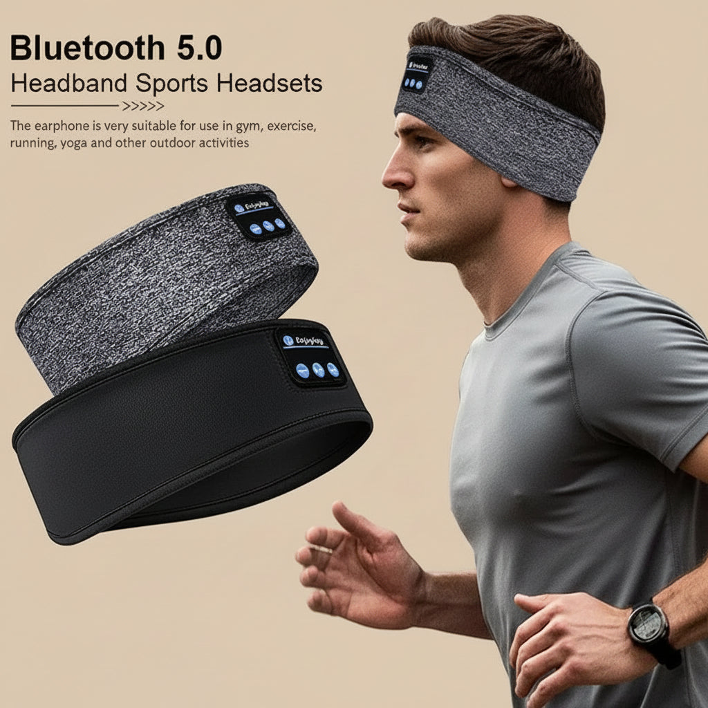 Bluetooth Sleep Headband – Wireless Headphones, Built-In Speakers, Comfortable Fabric, 10-Hour Battery Life