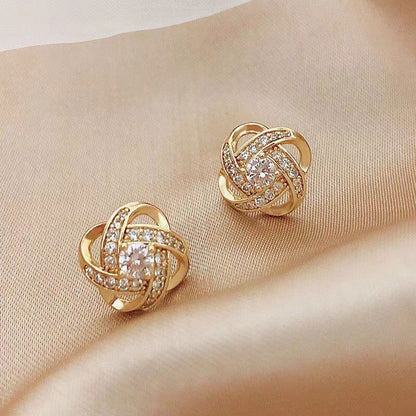 Four-Leaf Clover Zircon Earrings