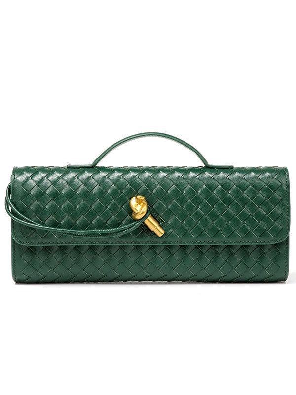 WeaveLux™ Woven PU Leather Handbag