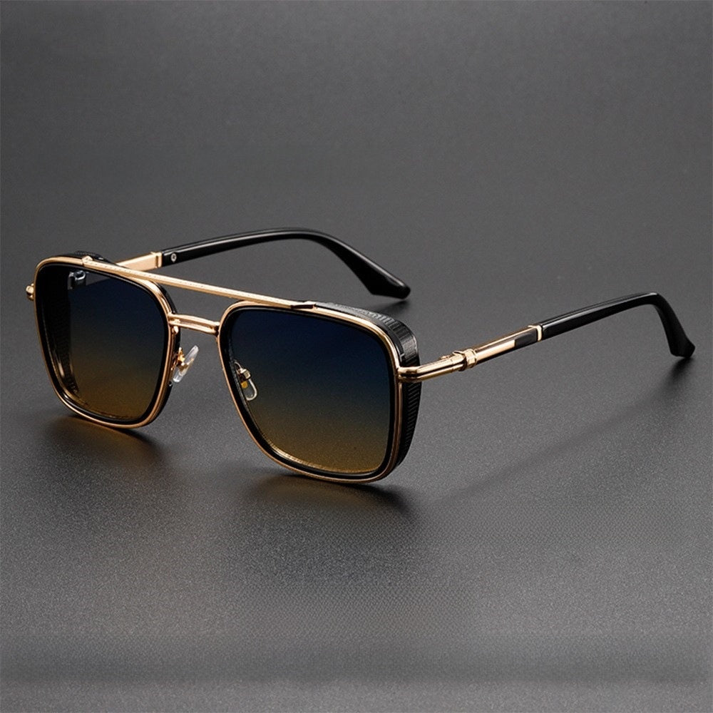 Double Bridge UV400 Sunglasses – Fashion Metal Frame