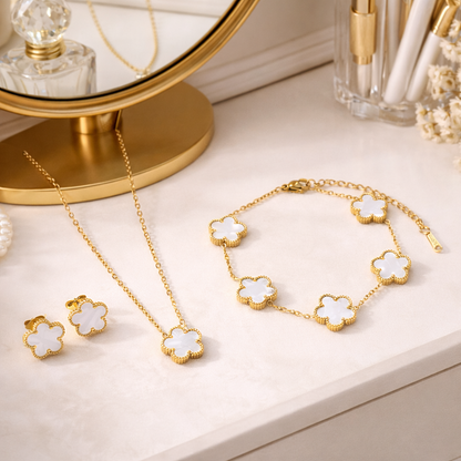 Five clover petal flower bracelet