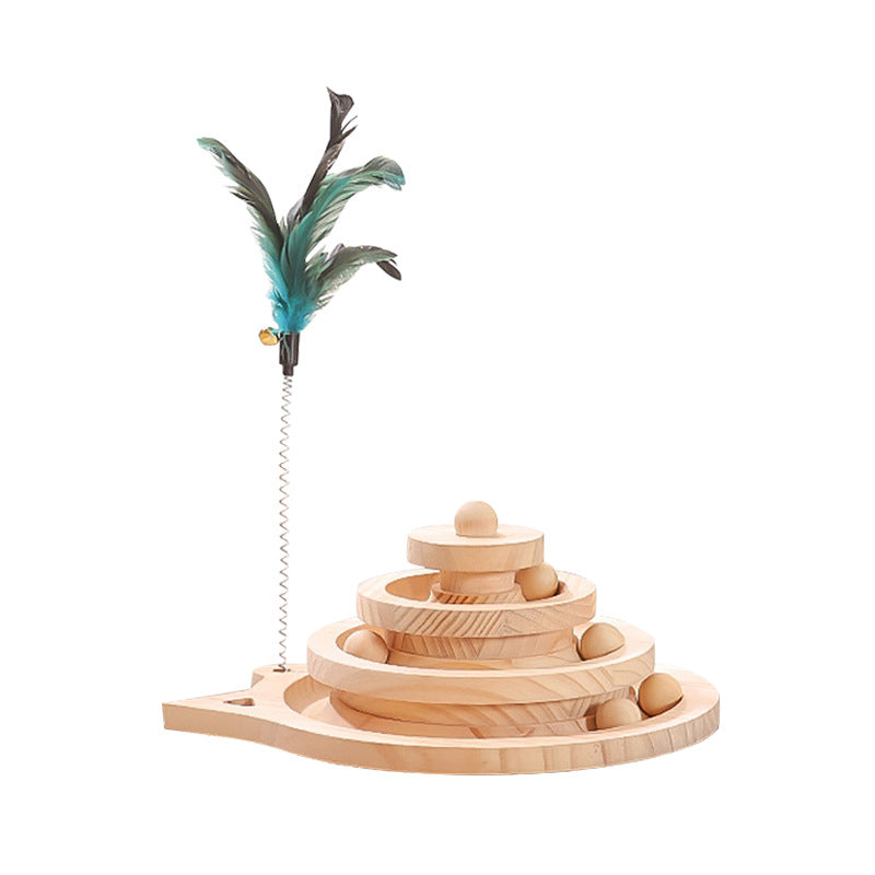 PawPlay™ Wooden Cat Toy