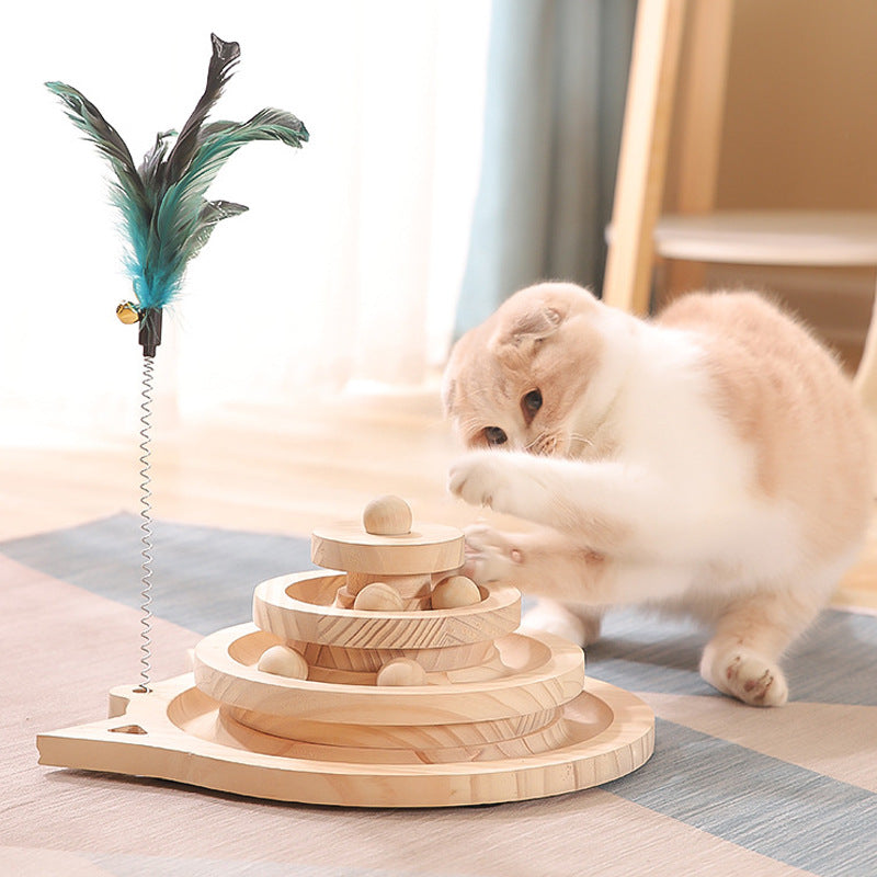 PawPlay™ Wooden Cat Toy