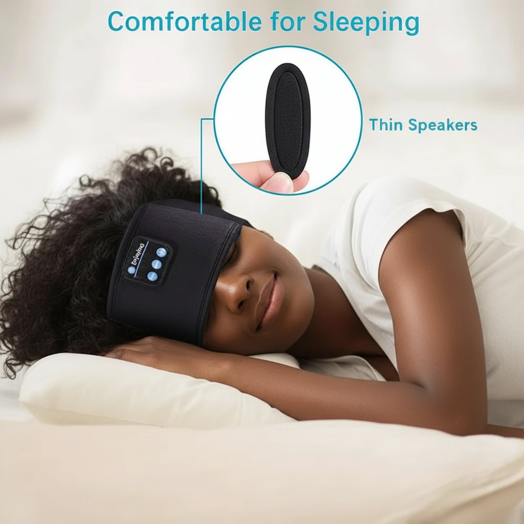 Bluetooth Sleep Headband – Wireless Headphones, Built-In Speakers, Comfortable Fabric, 10-Hour Battery Life