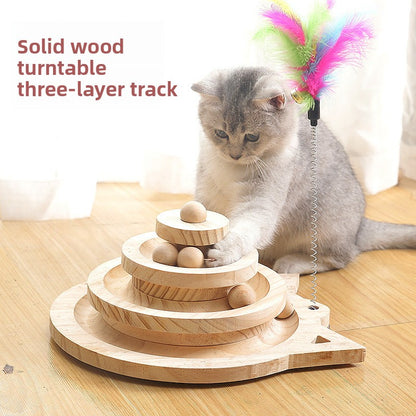PawPlay™ Wooden Cat Toy