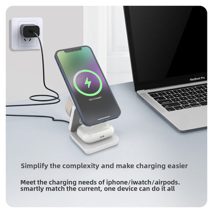 MagFold™ 3-in-1 Magnetic Wireless Charger – Foldable Fast Charging Stand