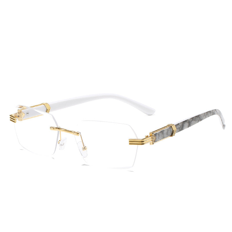 Frameless beveled sunglasses