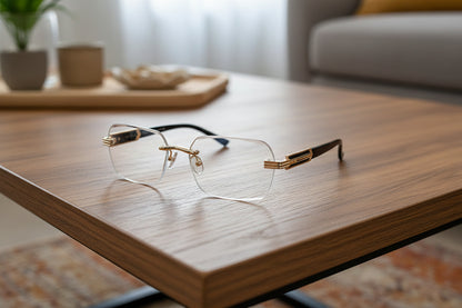 Frameless beveled sunglasses