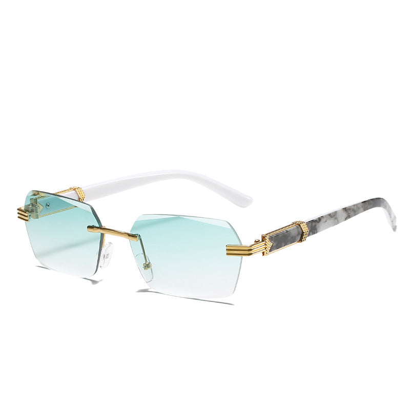 Frameless beveled sunglasses
