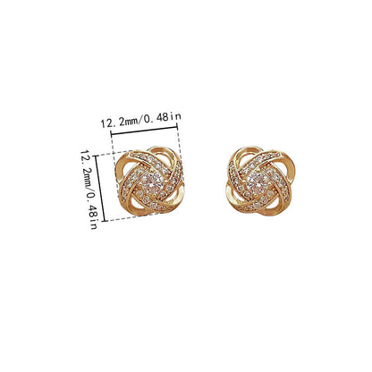 Four-Leaf Clover Zircon Earrings