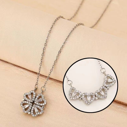 Diamond Four-Leaf Clover Necklace Rose Gift Box