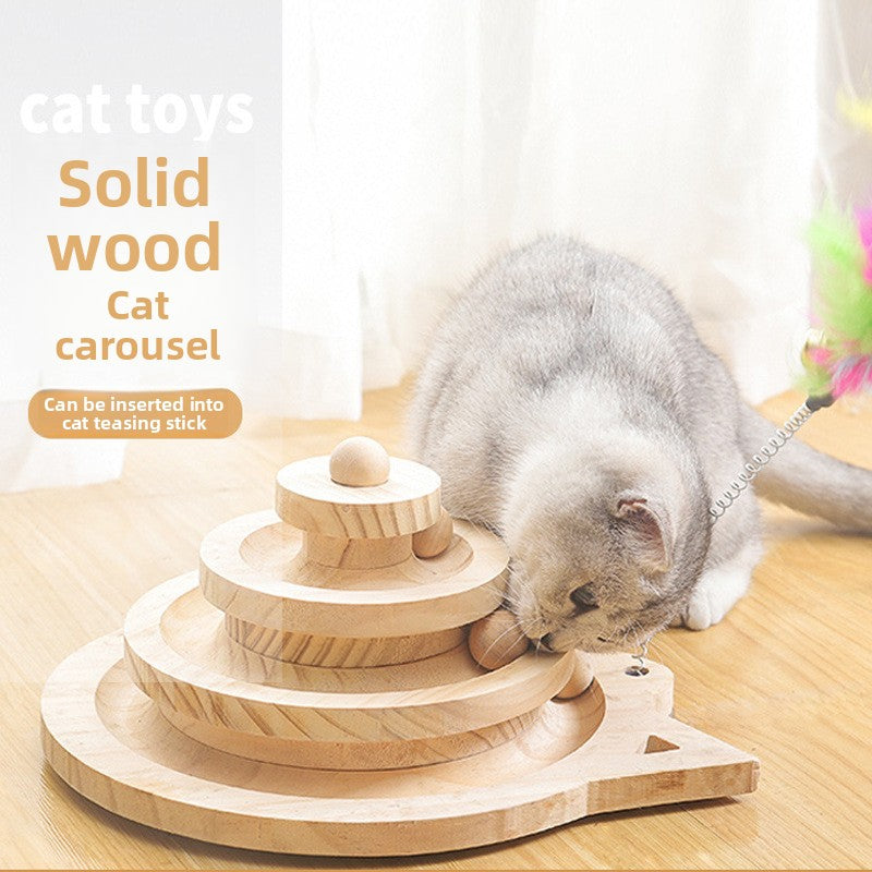 PawPlay™ Wooden Cat Toy