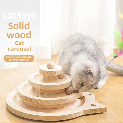 PawPlay™ Wooden Cat Toy