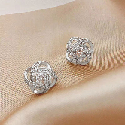 Four-Leaf Clover Zircon Earrings