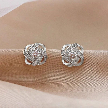 Four-Leaf Clover Zircon Earrings