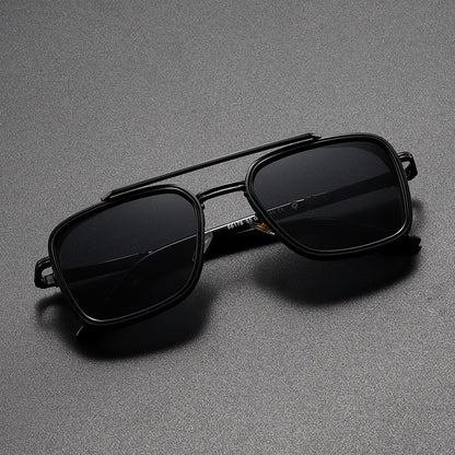 Double Bridge UV400 Sunglasses – Fashion Metal Frame
