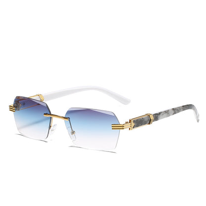 Frameless beveled sunglasses